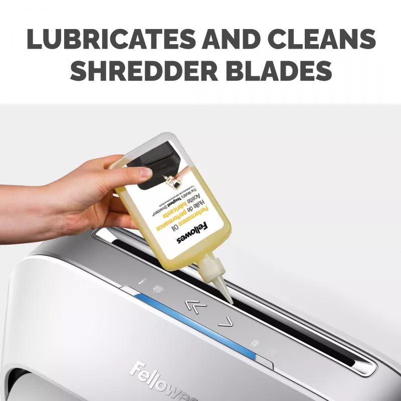 Fellowes Powershred Lubricante en botella (355 ml), aceite lubricante, 0,355 l, Amarillo, 90 mm, 35 mm, 20 mm