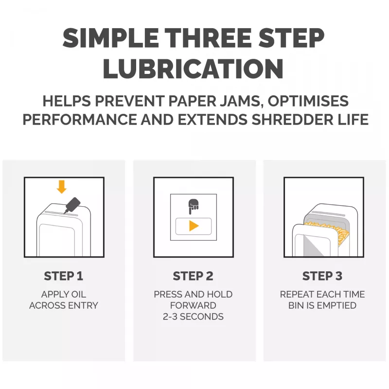 Fellowes Powershred Lubricante en botella (355 ml), aceite lubricante, 0,355 l, Amarillo, 90 mm, 35 mm, 20 mm