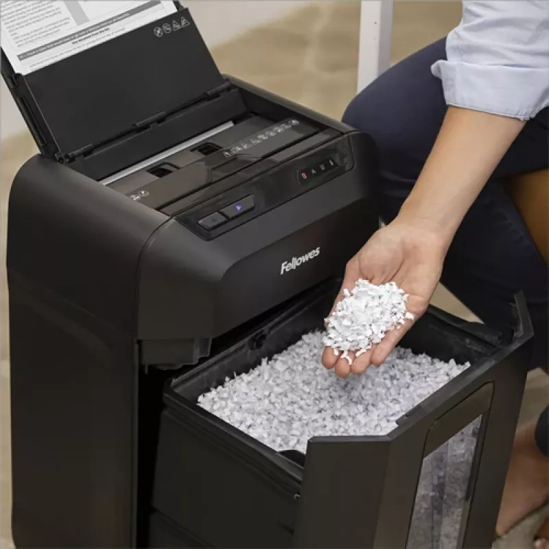 Fellowes Automax 80M Destructora de papel corte en partículas 22 cm Negro