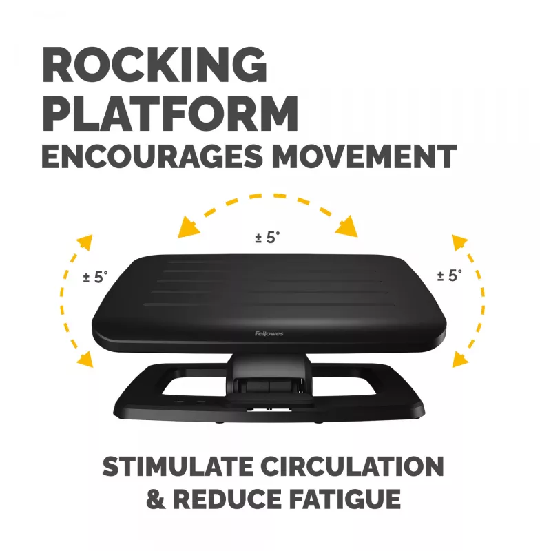 Fellowes Reposapiés bajo el escritorio – Hana LT Reposapiés ergonómico – Reposapiés para oficina y hogar – Negro