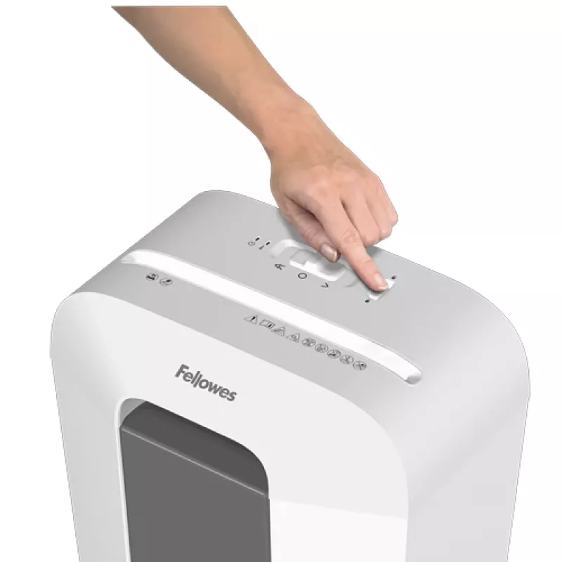Fellowes Serie LX Powershred LX50 (blanco) Destructora de corte en partículas – bloqueo de seguridad patentado