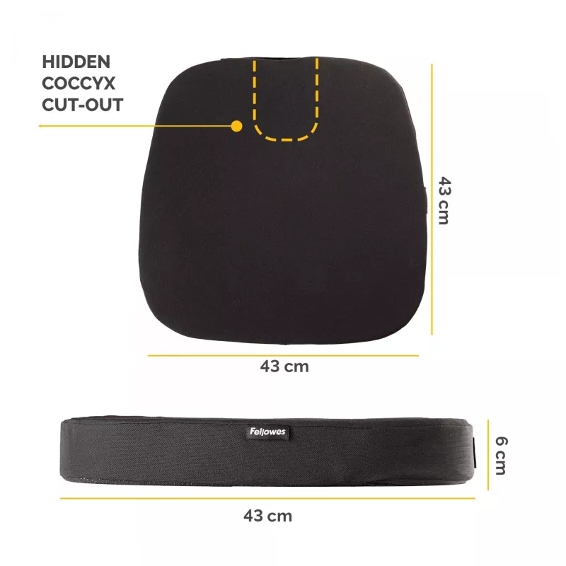 Fellowes Cojín para silla de oficina Breyta Cojín de confort con hueco para el coxis