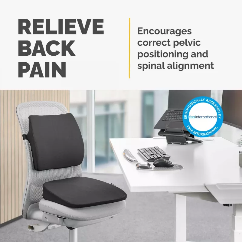 Fellowes Cojín para silla de oficina Breyta Cojín en cuña con hueco para el coxis