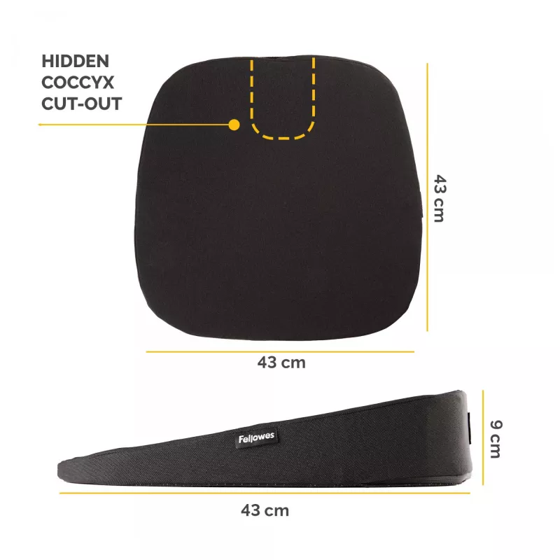 Fellowes Cojín para silla de oficina Breyta Cojín en cuña con hueco para el coxis