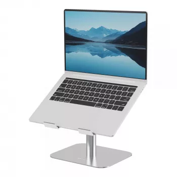 Fellowes Alumia Laptop-Riser – Soporte para portátil de escritorio, tamaño máx. 15 pulgadas, peso máx. 5 kg, Plata