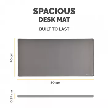 Fellowes Alfombrilla de escritorio para ordenador con base antideslizante Breyta Alfombrilla de escritorio con protección antibacteriana Gris