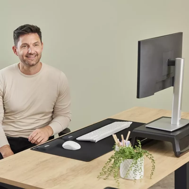 Fellowes Reposamuñecas Breyta Palm Rest con protección antibacteriana reposamuñecas ergonómico Negro