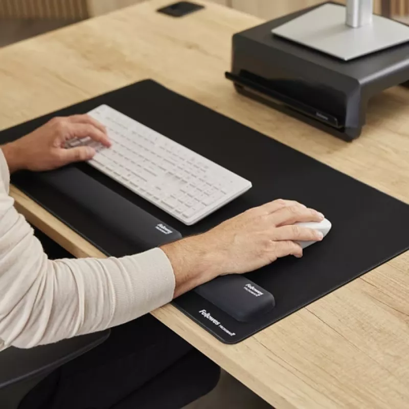 Fellowes Reposamuñecas Breyta Palm Rest con protección antibacteriana reposamuñecas ergonómico Negro