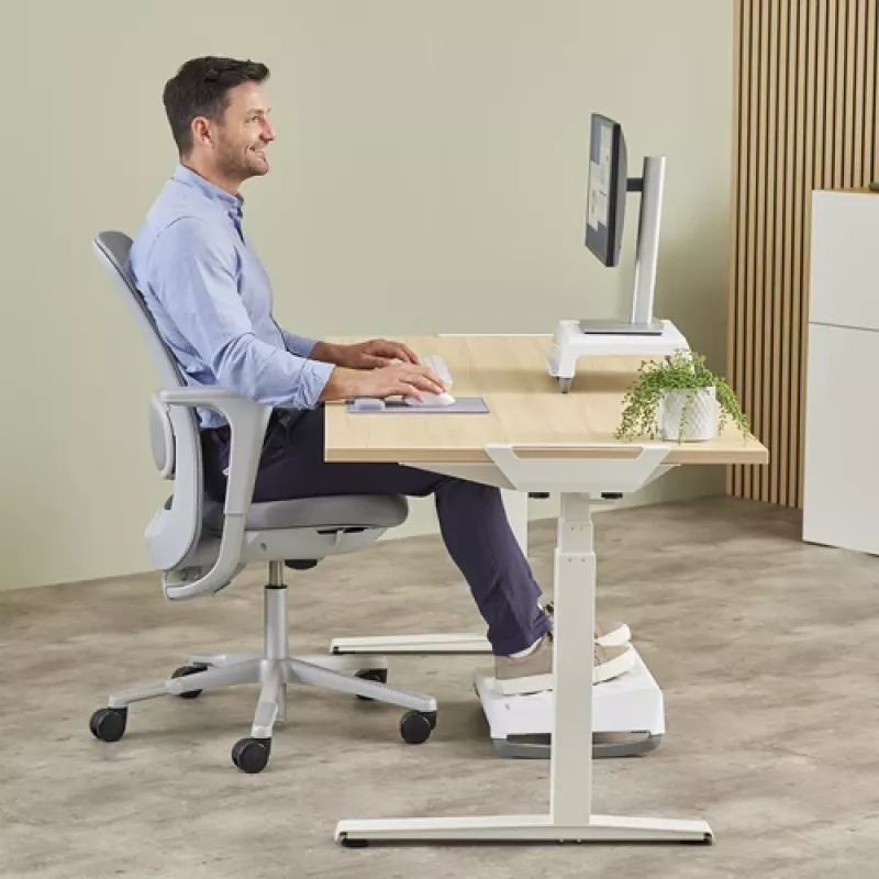Fellowes Reposamuñecas Breyta Palm Rest con protección antibacteriana reposamuñecas ergonómico Gris