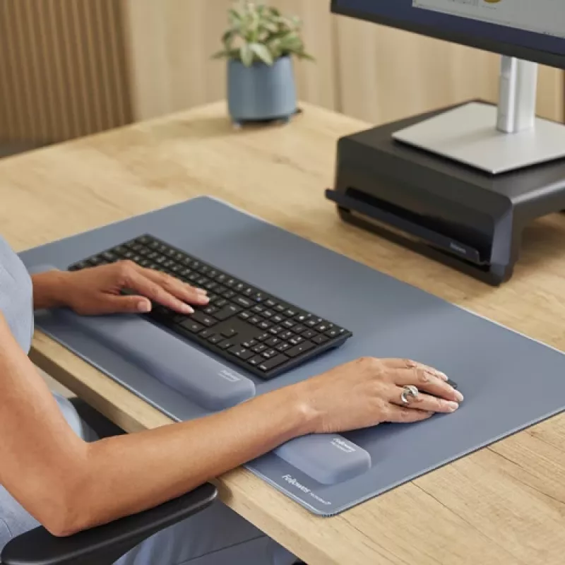 Fellowes Reposamuñecas Breyta Reposamuñecas con protección antibacteriana Reposamuñecas ergonómico Marine
