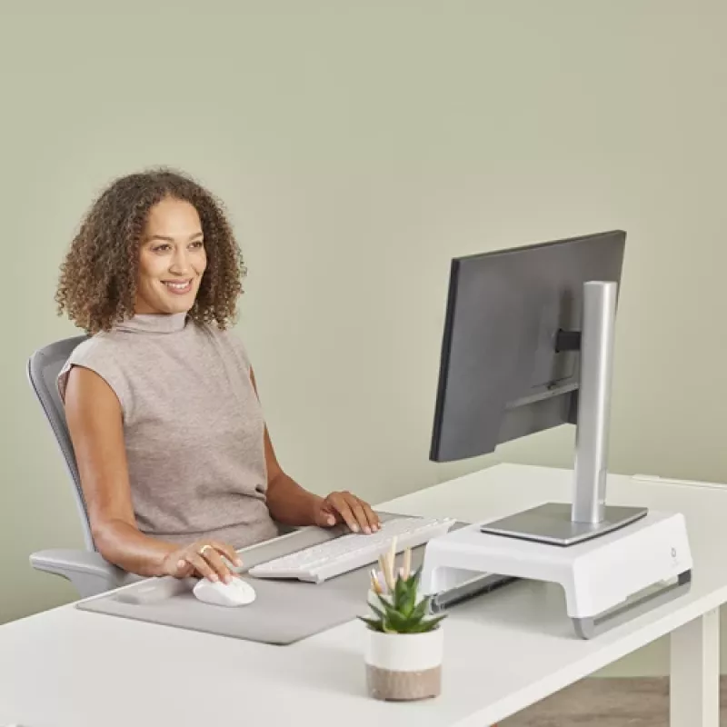Fellowes Reposamuñecas Breyta Palm Rest con protección antibacteriana reposamuñecas ergonómico Sand