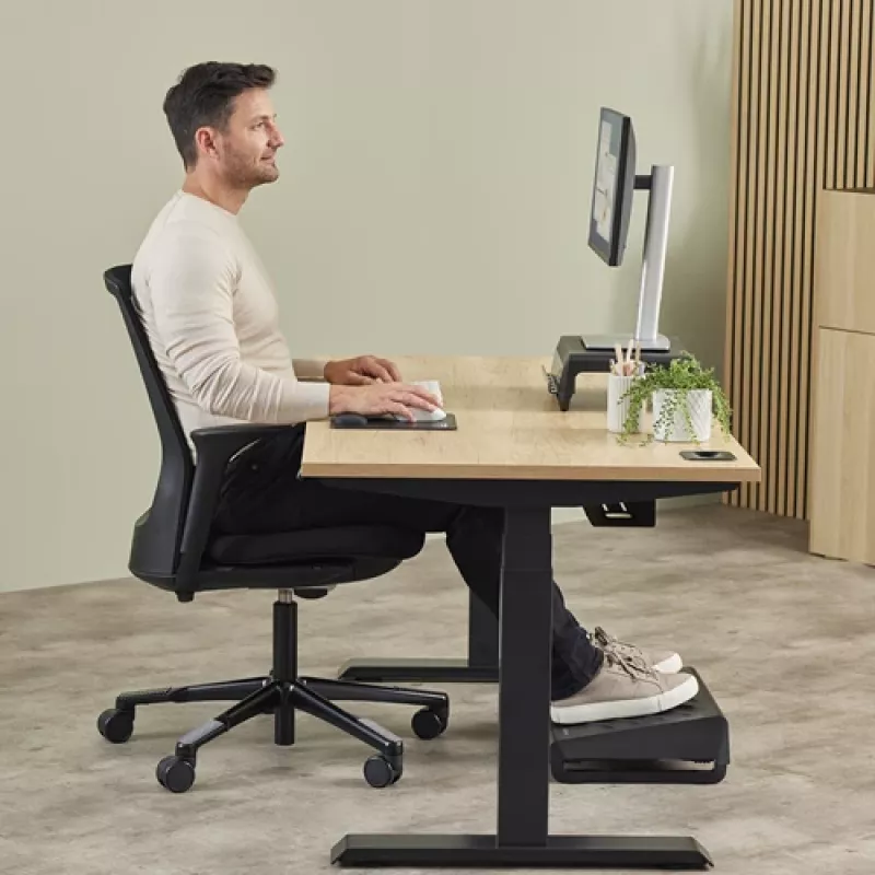 Fellowes Reposamuñecas para teclado Breyta Compact Reposamuñecas para teclado con protección antibacteriana Reposamuñecas ergonómico Negro