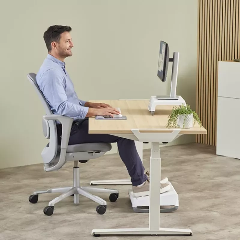 Fellowes Reposamuñecas para teclado Breyta Reposamuñecas compacto para teclado con protección antibacteriana Reposamuñecas ergonómico Gris