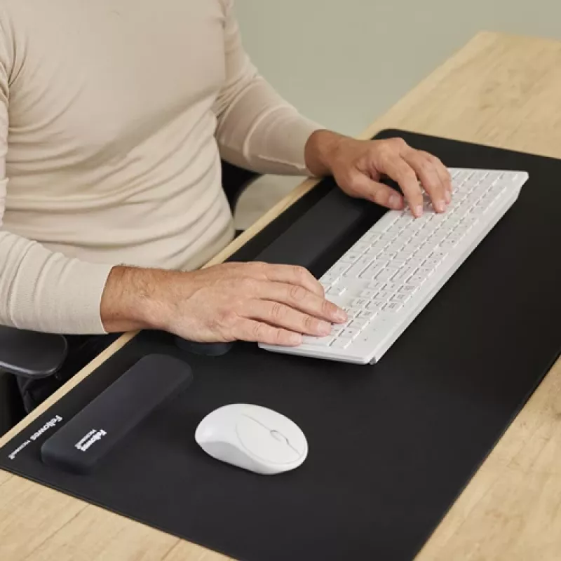 Fellowes Reposamuñecas para teclado Breyta Reposamuñecas para teclado con protección antibacteriana Reposamuñecas ergonómico Negro