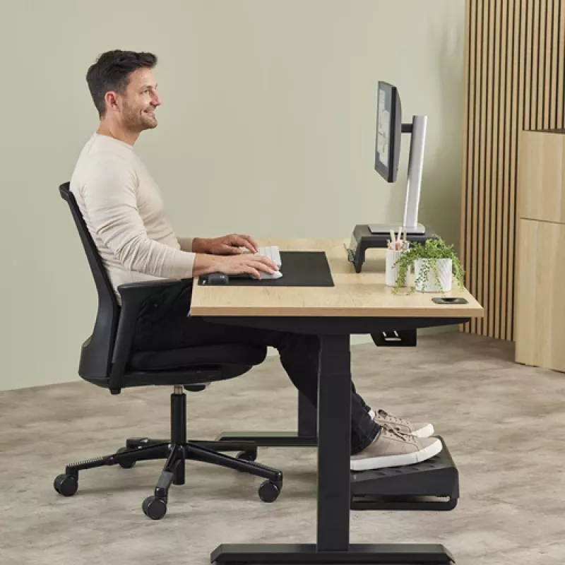 Fellowes Reposamuñecas para teclado Breyta Reposamuñecas para teclado con protección antibacteriana Reposamuñecas ergonómico Negro