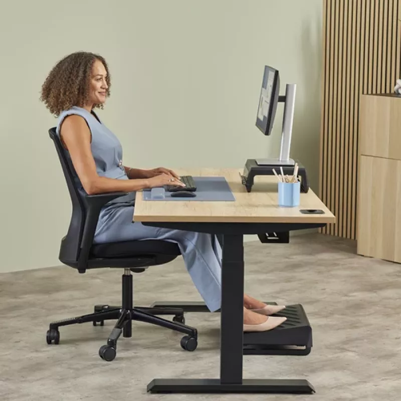 Fellowes Reposamuñecas para teclado Breyta Reposamuñecas para teclado con protección antibacteriana Reposamuñecas ergonómico Marine