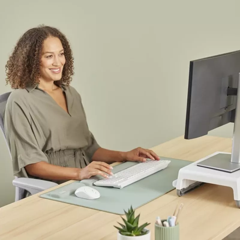 Fellowes Reposamuñecas para teclado Breyta Reposamuñecas con protección antibacteriana Reposamuñecas ergonómico Salvia