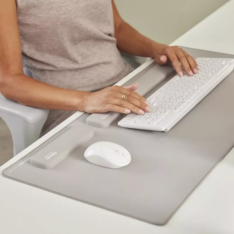 Fellowes Reposamuñecas para teclado Breyta Reposamuñecas para teclado con protección antibacteriana Reposamuñecas ergonómico Sand
