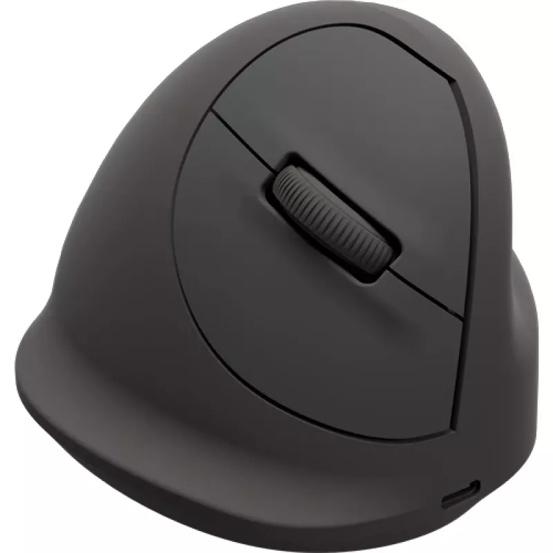 Fellowes Breyta Plus+ Ratón vertical – Pequeño, Diestros, Diseño vertical, Óptico, Bluetooth + USB-C, 2400 DPI, Negro