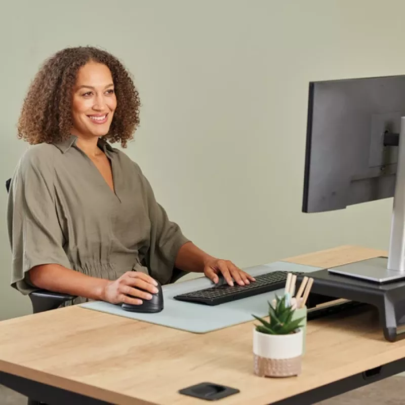 Fellowes Ratón vertical inalámbrico Breyta Plus+ Ratón vertical ergonómico para diestros con protección antibacteriana, grande