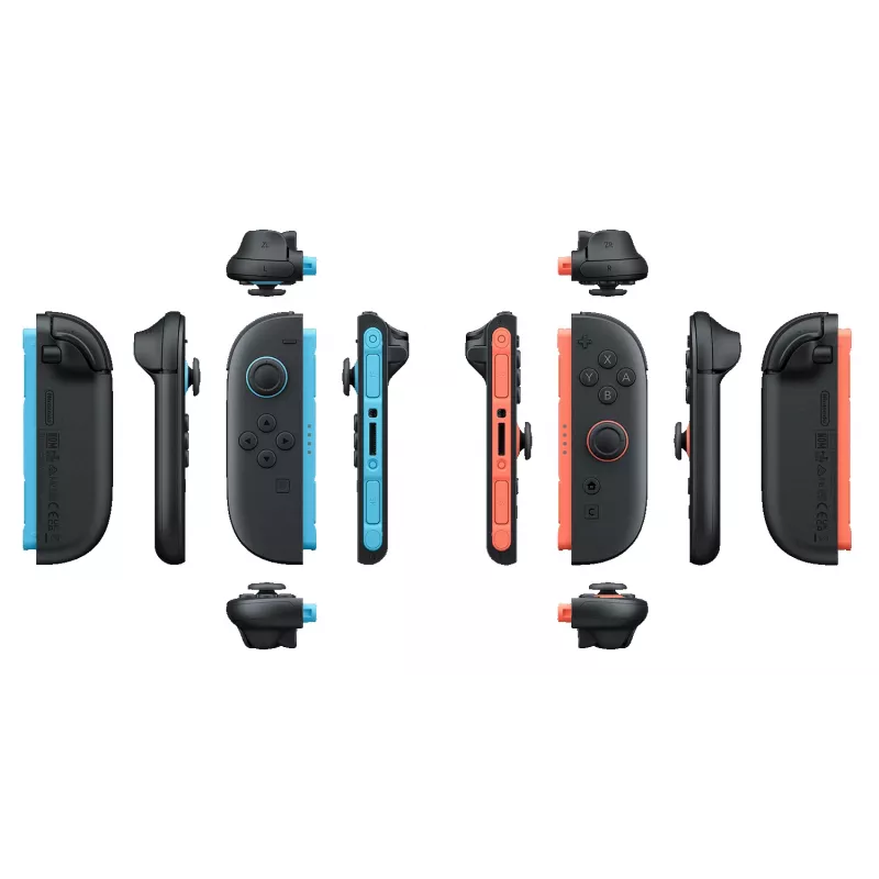 Nintendo Joy-Con 2 (L)/(R) azul claro/rojo claro, joystick, Nintendo Switch 2, botón de captura, cruceta, botón Home, analógico/digital, inalámbrico, Bluetooth