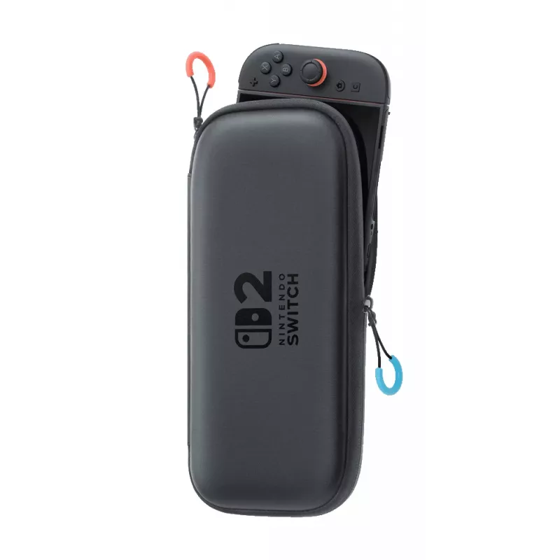 Nintendo Switch 2 funda de transporte y protector de pantalla, funda rígida, Nintendo, negro, Nintendo Switch 2, cremallera, 142 mm