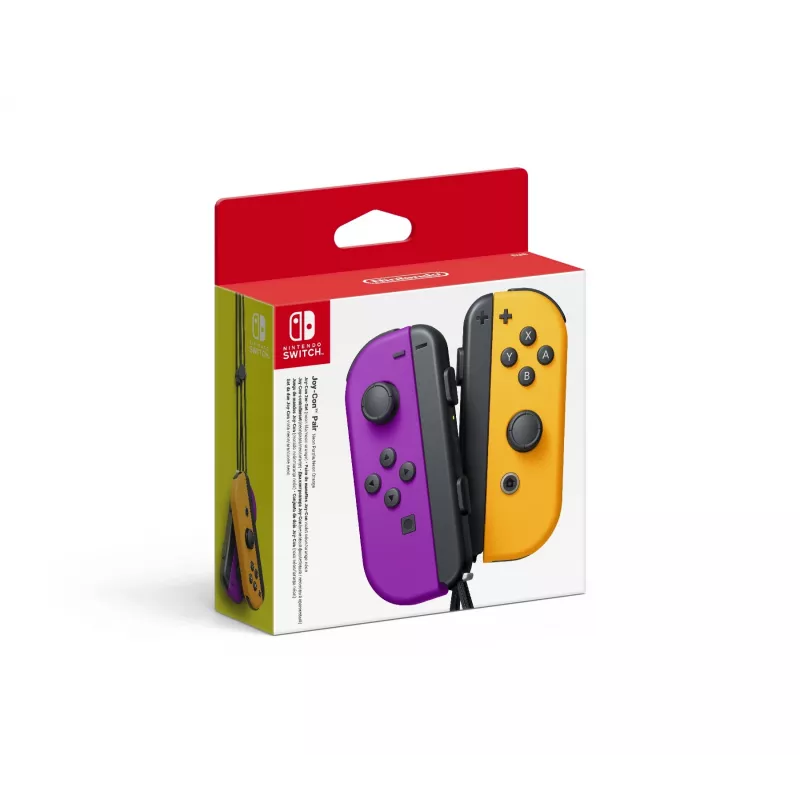 Gamepad NINTENDO Joy-Con inalámbrico Bluetooth para Nintendo Switch — negro/naranja/morado, analógico/digital, cruceta