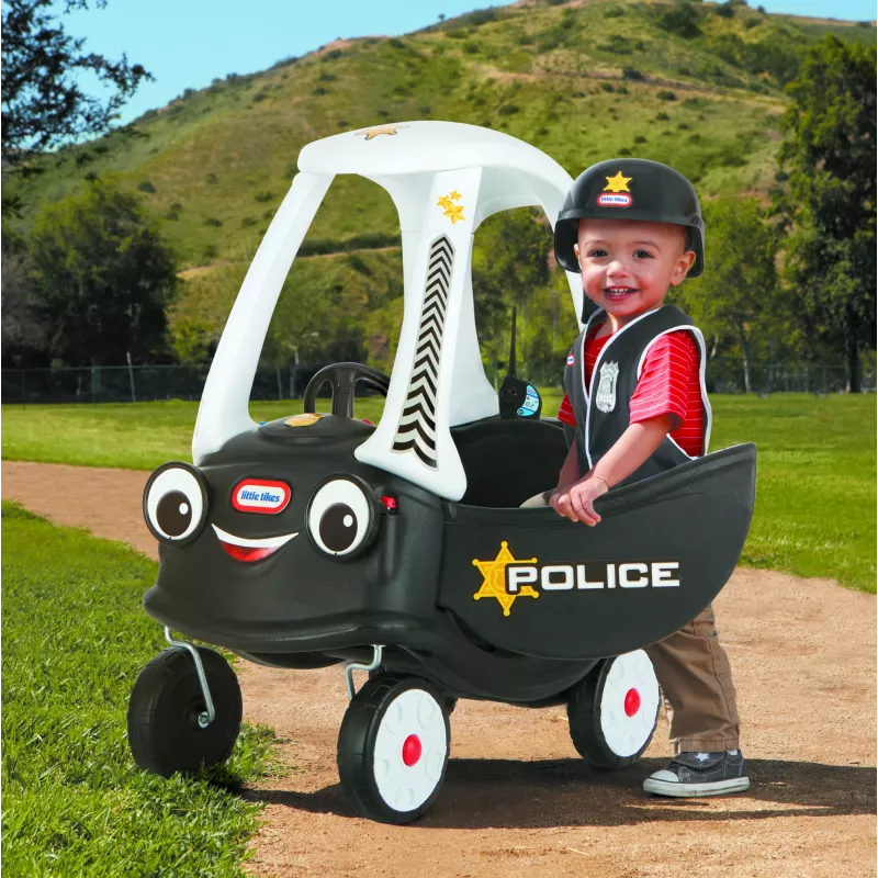 Little Tikes Tikes Patrol coche de policía, 1,5 años, 4 ruedas, plástico, negro, blanco, pilas necesarias