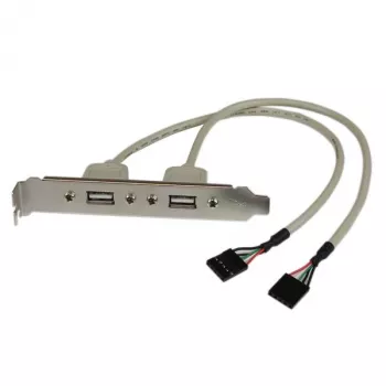 StarTech.com adaptador de placa de ranura USB A hembra de 2 puertos, 2 x IDC, 2 x USB A, 0,286 m, plateado