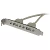 StarTech.com adaptador de placa de ranura USB A hembra de 2 puertos, 2 x IDC, 2 x USB A, 0,286 m, plateado