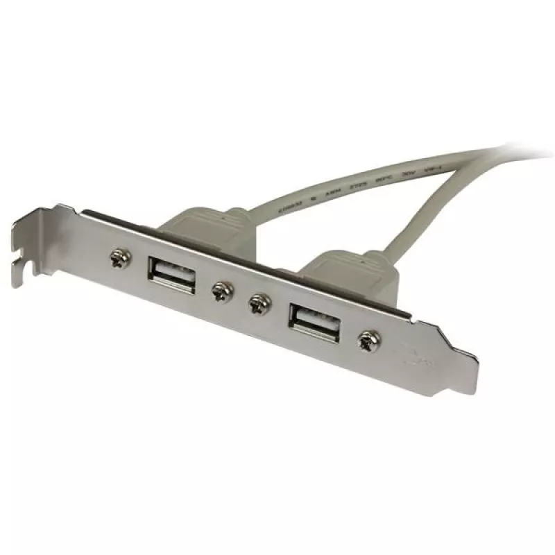 StarTech.com adaptador de placa de ranura USB A hembra de 2 puertos, 2 x IDC, 2 x USB A, 0,286 m, plateado