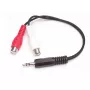 StarTech.com cable de audio estéreo de 6in - conector macho de 3,5 mm a 2 conectores hembra RCA