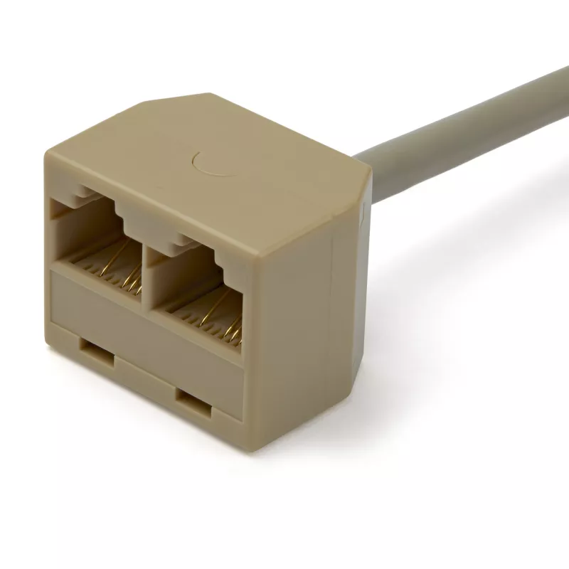 StarTech.com adaptador de cable divisor RJ45 de 2 a 1 - H/M, 10/100Base-T(X), Cat5e, gris, policloruro de vinilo (PVC), 0,33 m, macho/hembra