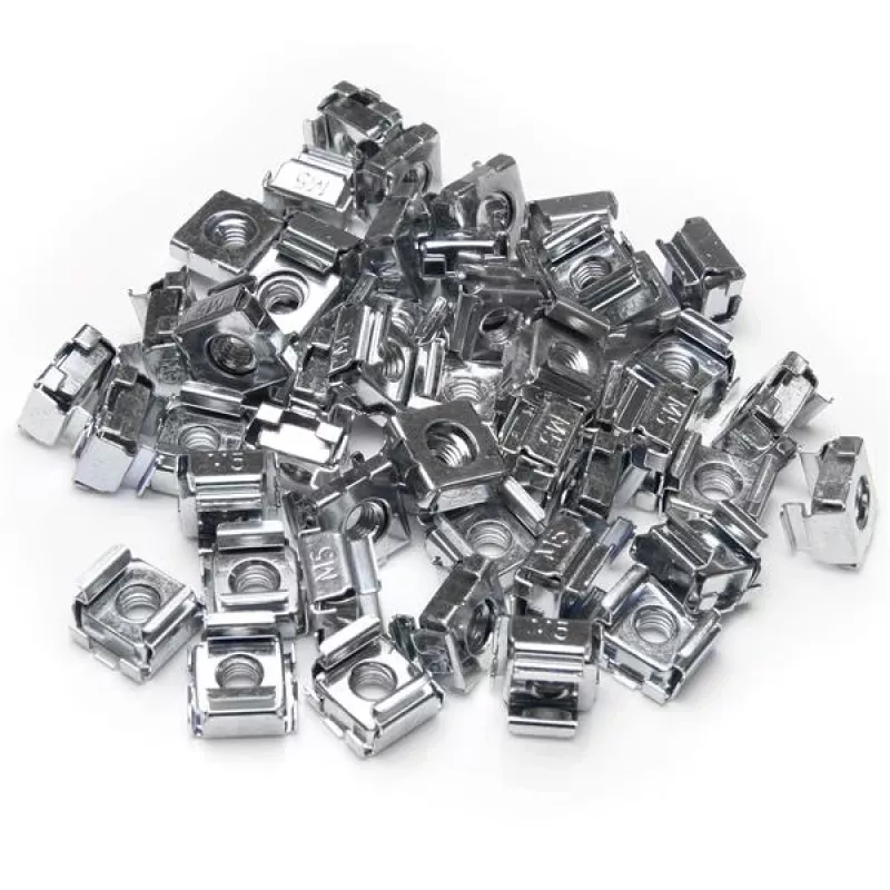 StarTech.com 50 uds. tuercas jaula M5 para rack de servidores, tuerca jaula, acero inoxidable, acero inoxidable, M5, CE, TAA, REACH, 223,2 g
