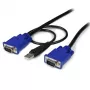 StarTech.com cable KVM USB VGA 2 en 1 ultrafino de 10 ft, 3 m, VGA, negro, USB, USB A + VGA, VGA