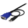 StarTech.com cable KVM USB VGA 2 en 1 ultrafino de 10 ft, 3 m, VGA, negro, USB, USB A + VGA, VGA