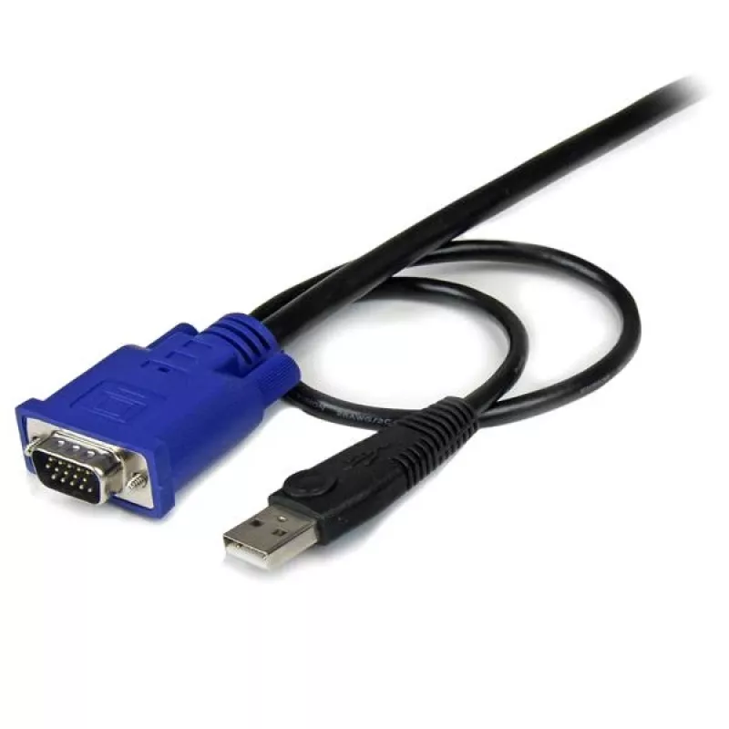 StarTech.com cable KVM USB VGA 2 en 1 ultrafino de 10 ft, 3 m, VGA, negro, USB, USB A + VGA, VGA