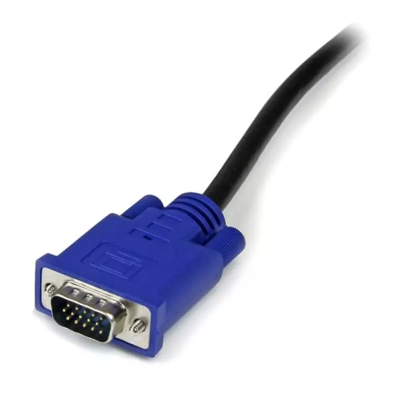 StarTech.com cable KVM USB VGA 2 en 1 ultrafino de 10 ft, 3 m, VGA, negro, USB, USB A + VGA, VGA
