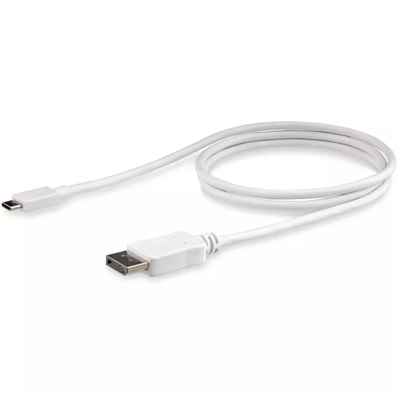 StarTech.com cable USB-C a DisplayPort 1.2 de 1 m 4K 60 Hz – cable adaptador USB-C a DisplayPort HBR2 – cable de vídeo USB Type-C DP Alt Mode a monitor DP – funciona con Thunderbolt 3 – blanco
