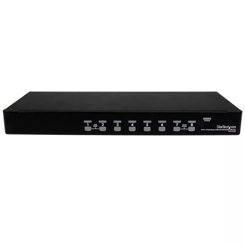 StarTech.com conmutador KVM USB PS/2 para rack de 8 puertos 1HE con OSD