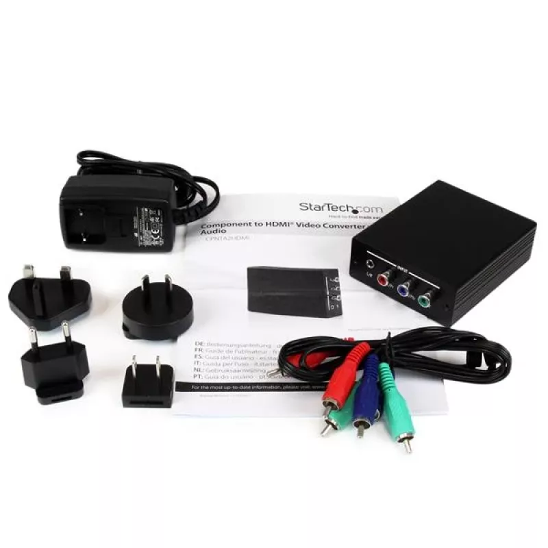 StarTech.com convertidor de vídeo Component a HDMI con audio, negro, RoHS, CE, FCC, 1080p, HDMI, 5 V, 80 mm