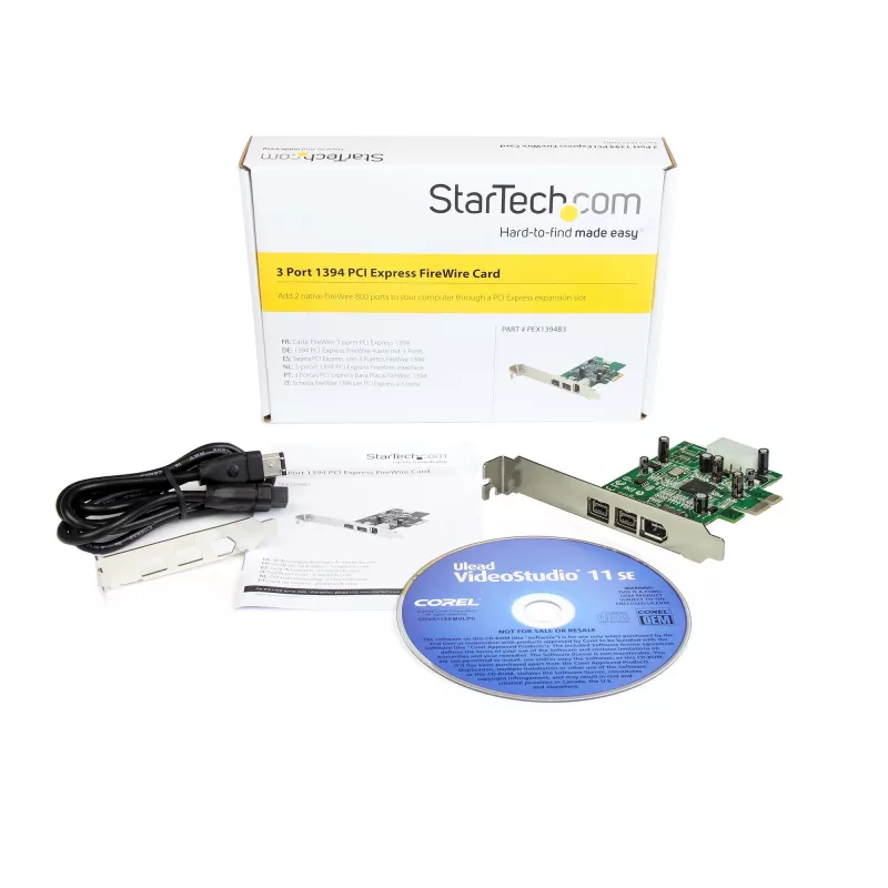 StarTech.com tarjeta adaptadora FireWire PCI Express 1394 de 3 puertos 2b 1a