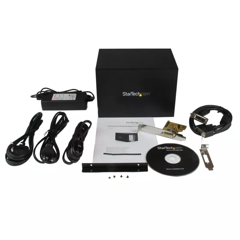 StarTech.com sistema de expansión PCI Express a 4 ranuras PCI, negro, CE, FCC, RoHS, 12 V, 3 A, 0 - 55 °C, -40 - 75 °C