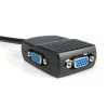 StarTech.com divisor de vídeo VGA de 2 puertos – alimentado por USB, VGA, 2x VGA, 2048 x 1536 píxeles, negro, plástico, 61 m