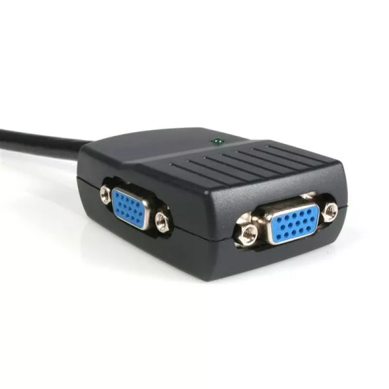 StarTech.com divisor de vídeo VGA de 2 puertos – alimentado por USB, VGA, 2x VGA, 2048 x 1536 píxeles, negro, plástico, 61 m