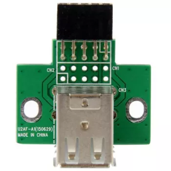 StarTech.com adaptador de cabecera de placa base USB de 2 puertos, IDC, USB 2.0, negro, verde, acero inoxidable, 20 mm, 125 mm, 230 mm