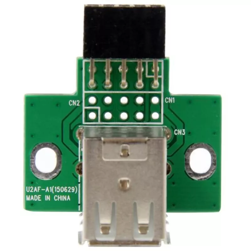 StarTech.com adaptador de cabecera de placa base USB de 2 puertos, IDC, USB 2.0, negro, verde, acero inoxidable, 20 mm, 125 mm, 230 mm