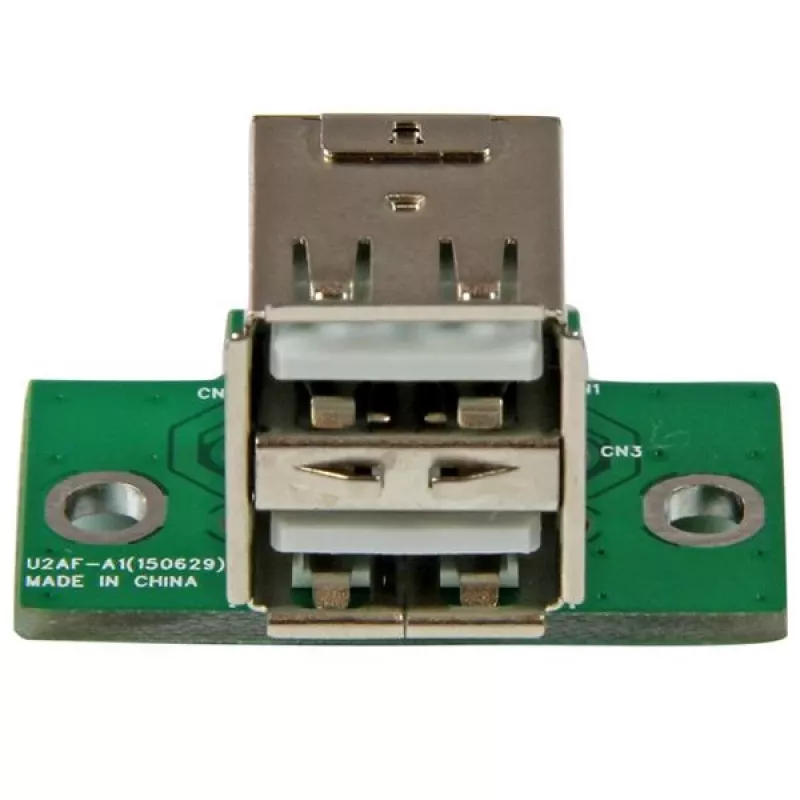 StarTech.com adaptador de cabecera de placa base USB de 2 puertos, IDC, USB 2.0, negro, verde, acero inoxidable, 20 mm, 125 mm, 230 mm