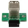 StarTech.com adaptador de cabecera de placa base USB de 2 puertos, IDC, USB 2.0, negro, verde, acero inoxidable, 20 mm, 125 mm, 230 mm
