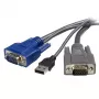 StarTech.com cable KVM 2 en 1 USB VGA ultrafino de 1,8 m, negro, VGA, USB A + VGA, macho/macho, 189 g